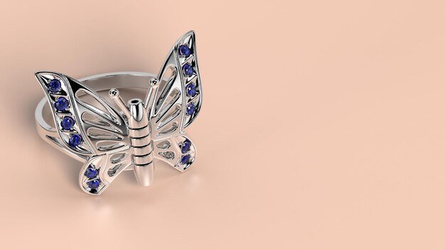 Anillo de Plata con Diseño de Mariposa y Circonitas